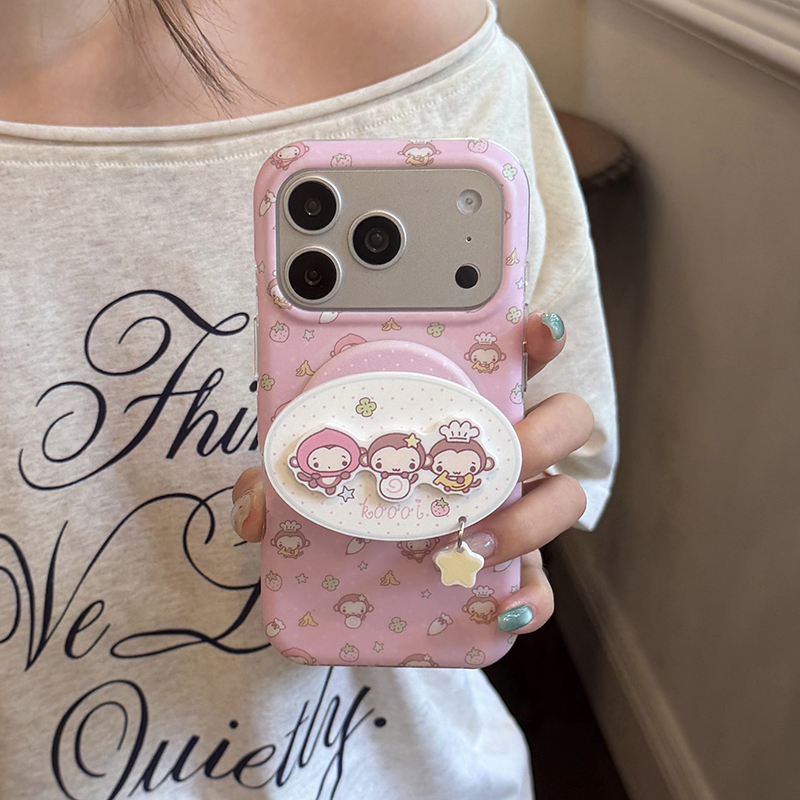 Taco Stand Holder - เคสโทรศัพท์แม่เหล็กการ์ตูนลิงน่ารักสำหรับ iPhone 17 Pro 16 15