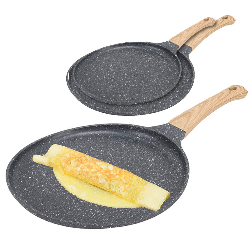 Egg Waffle Pan - กระทะเคลือบเซรามิกสำหรับทำแพนเค้ก ขนาด 20/24/28 ซม. กระทะเครปแบบไม่ติดกระทะ กระทะทอดพิซซ่า