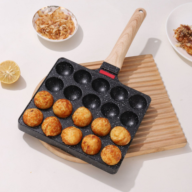 Takoyaki Grill Plate - กระทะทาโกะยากิ 20 หลุม, แผ่นย่างปลาหมึกแบบไม่ติดกระทะ, ใช้ได้กับเตาแก๊ส, แม่พิมพ์ทำอาหารสำหรับใช้ในบ้านและร้านอาหาร