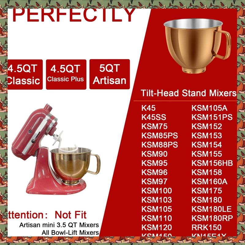 Kitchenaid Mixer Artisan 5Qt - ABLQ 5 QT ชามผสมสแตนเลสสําหรับ Kitchenaid Artisan