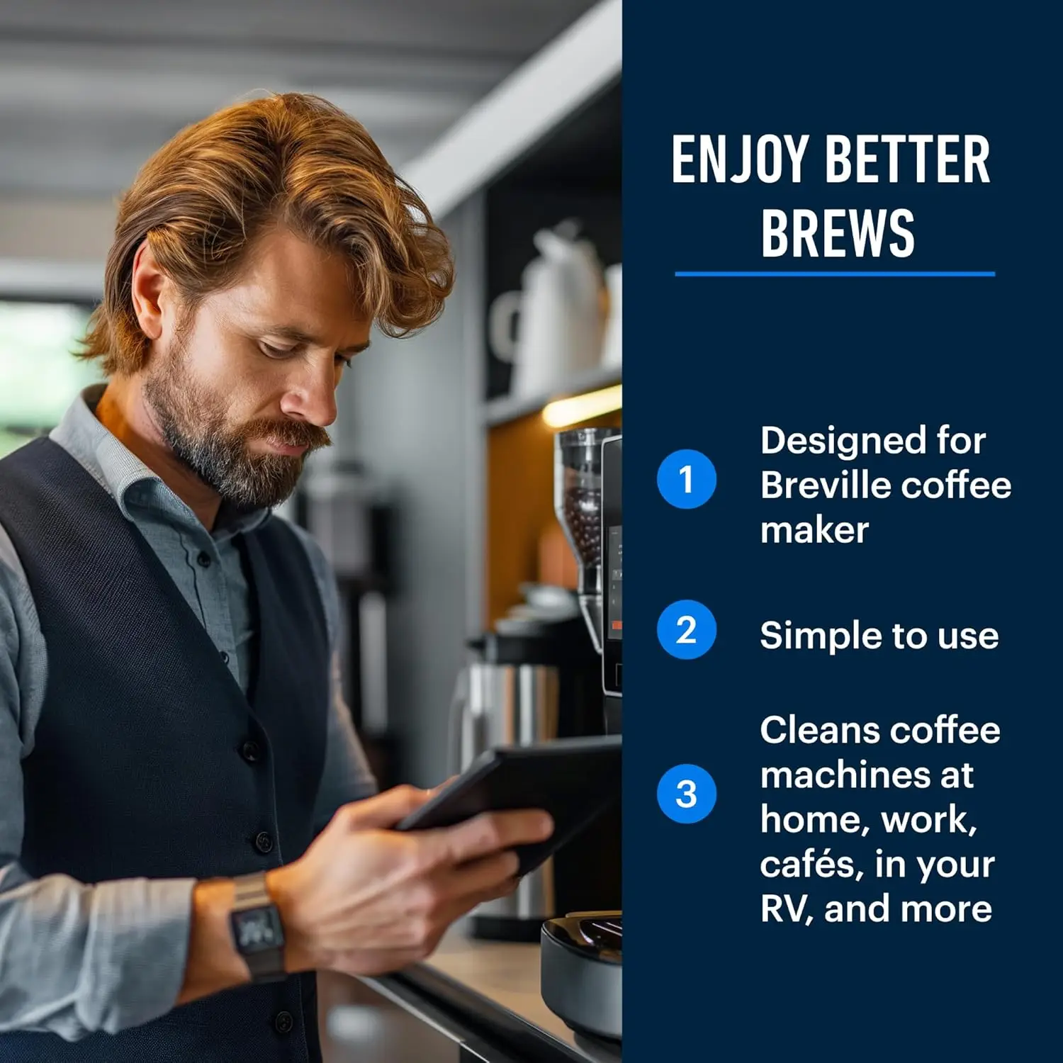 50/10 ชิ้นเม็ดทำความสะอาดเครื่ - Breville Espresso Barista Touch บทวิจารณ์และราคา
