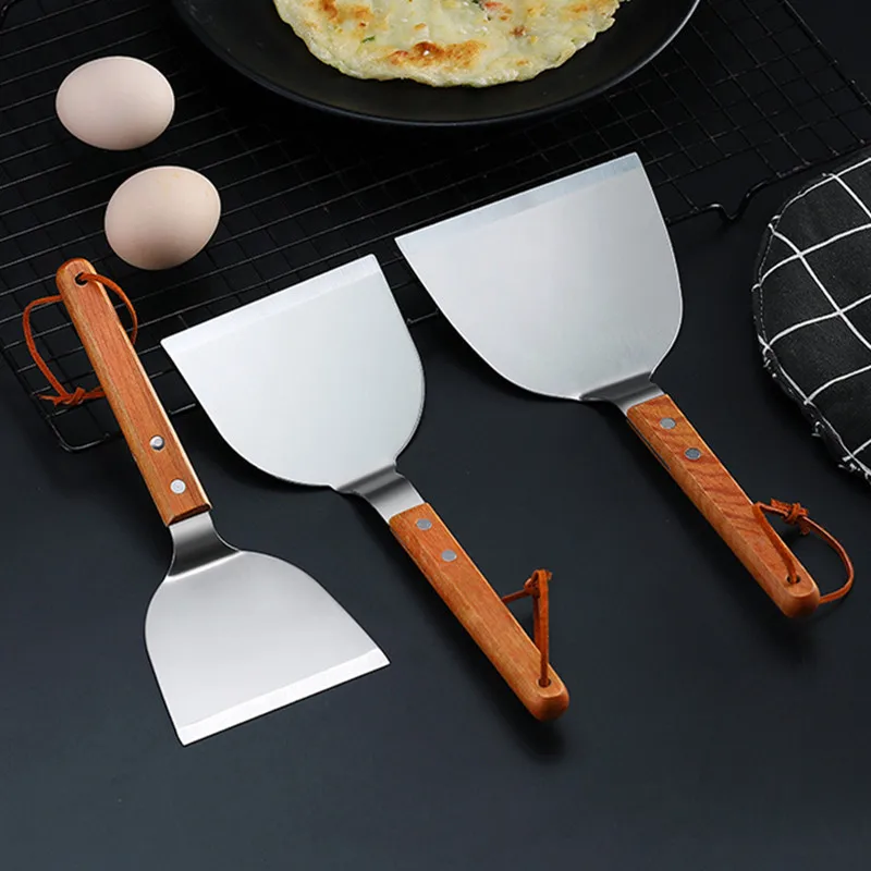 สแตนเลสสตีล ด้ามไม้ ตะหลิวเทปป - Okonomiyaki Spatula บทวิจารณ์และราคา