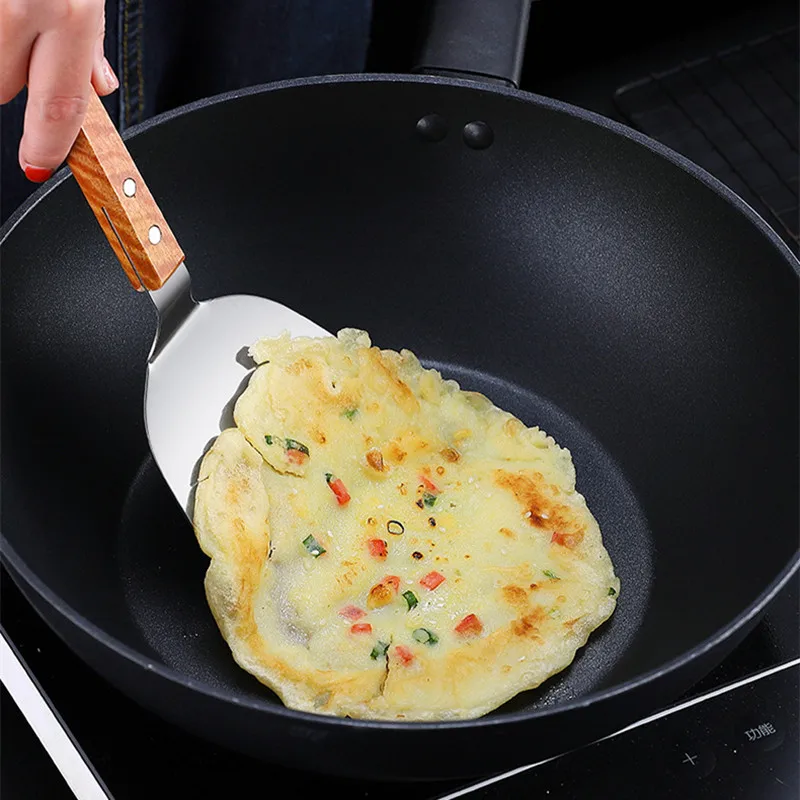 สแตนเลสสตีล ด้ามไม้ ตะหลิวเทปป - Okonomiyaki Spatula บทวิจารณ์และราคา