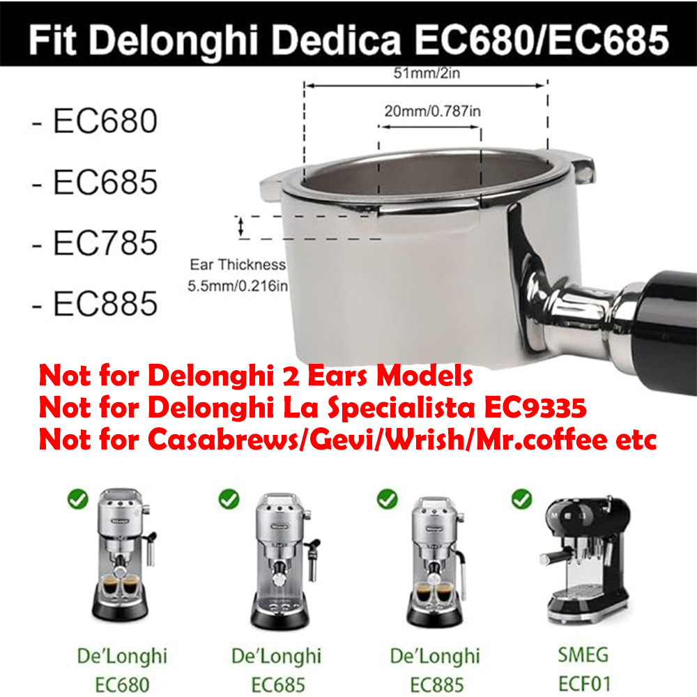 ช่องจ่ายกาแฟ51มม. สองช่องพร้อม - Delonghi Espresso Magnifica บทวิจารณ์และราคา