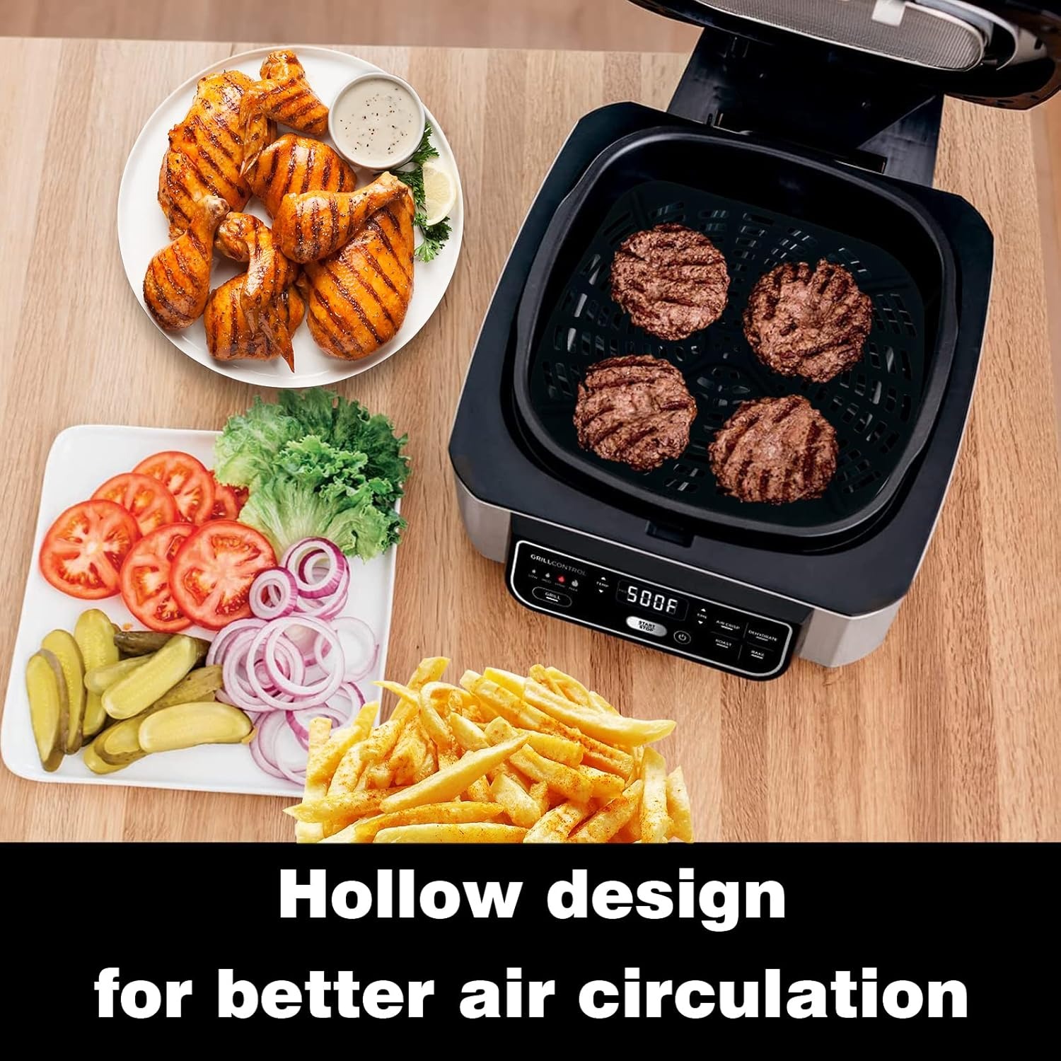 ชุดซิลิโคนรองอบแบบใช้ซ้ำได้ 2  - Ninja Air Fryer Af300 บทวิจารณ์และราคา