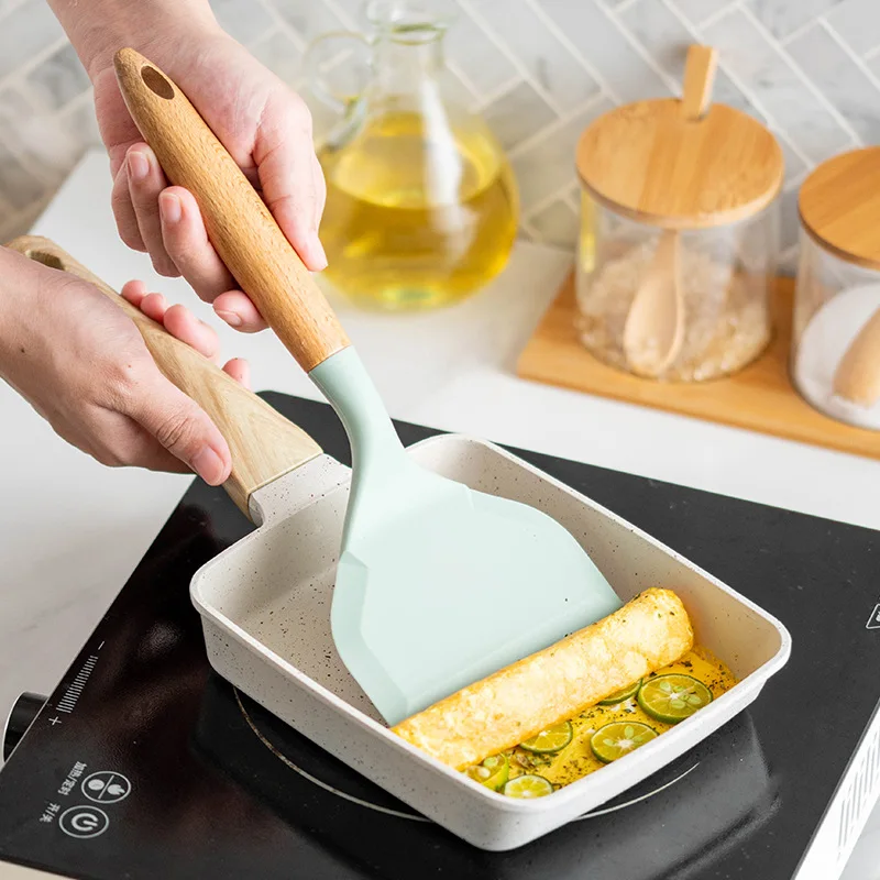 ตะหลิวทามาโกยากิปากกว้างทำจากซ - Okonomiyaki Spatula บทวิจารณ์และราคา